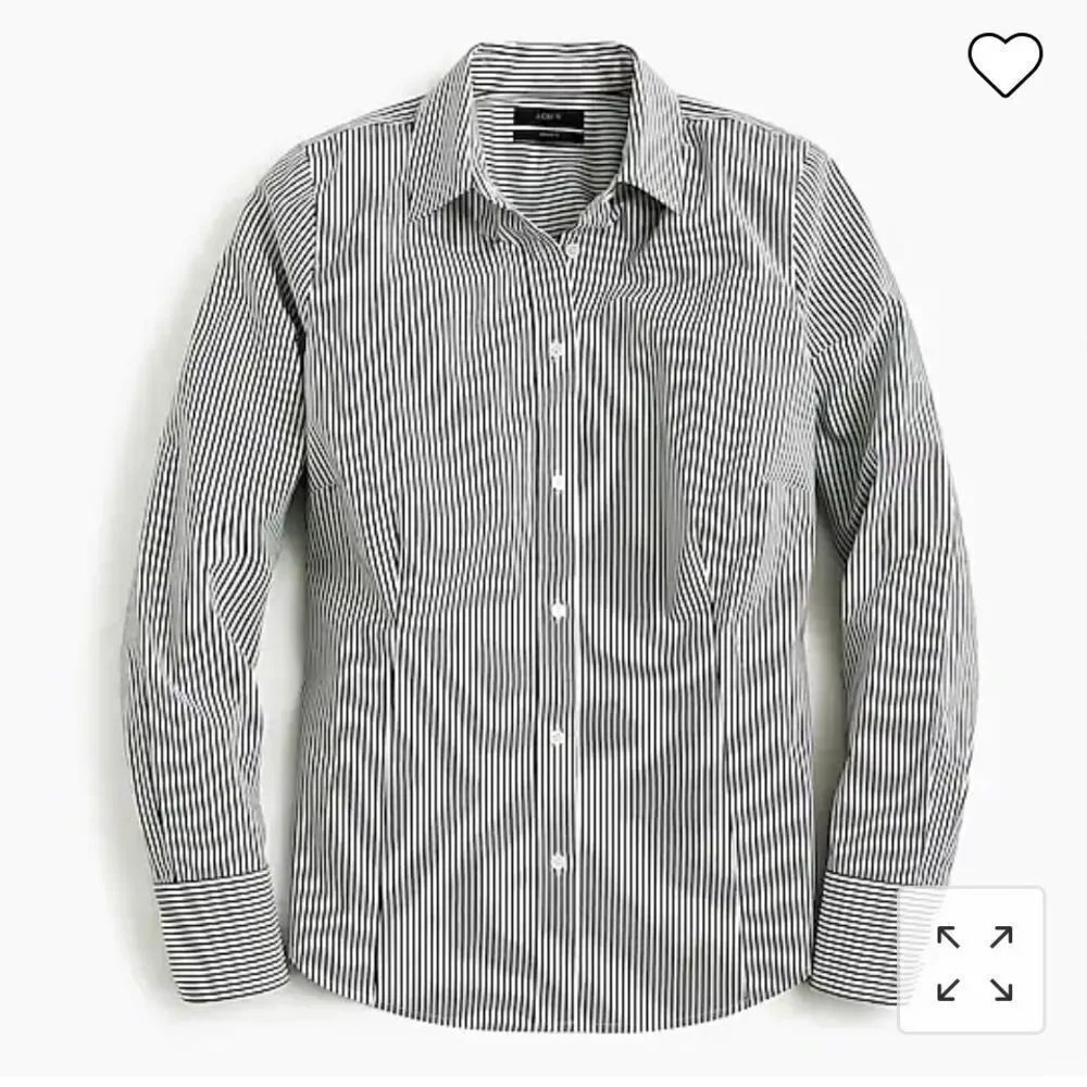 J. Crew curvy slim stretch perfect shirt in blue stripe. Size 14.